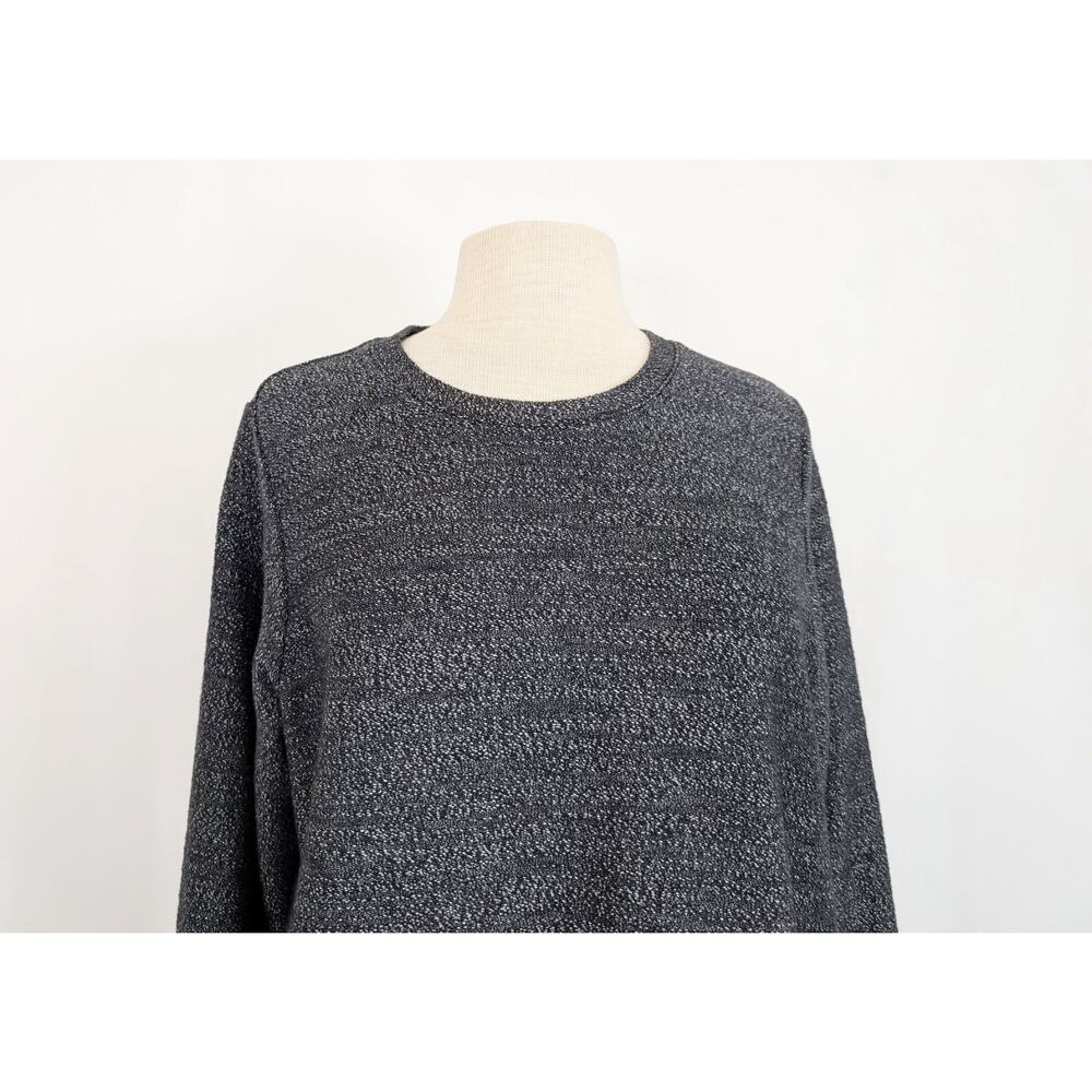 Marine Layer Sweatshirt Black Chill Texture Long Sleeve Top Women's Size L - Picture 2 of 7